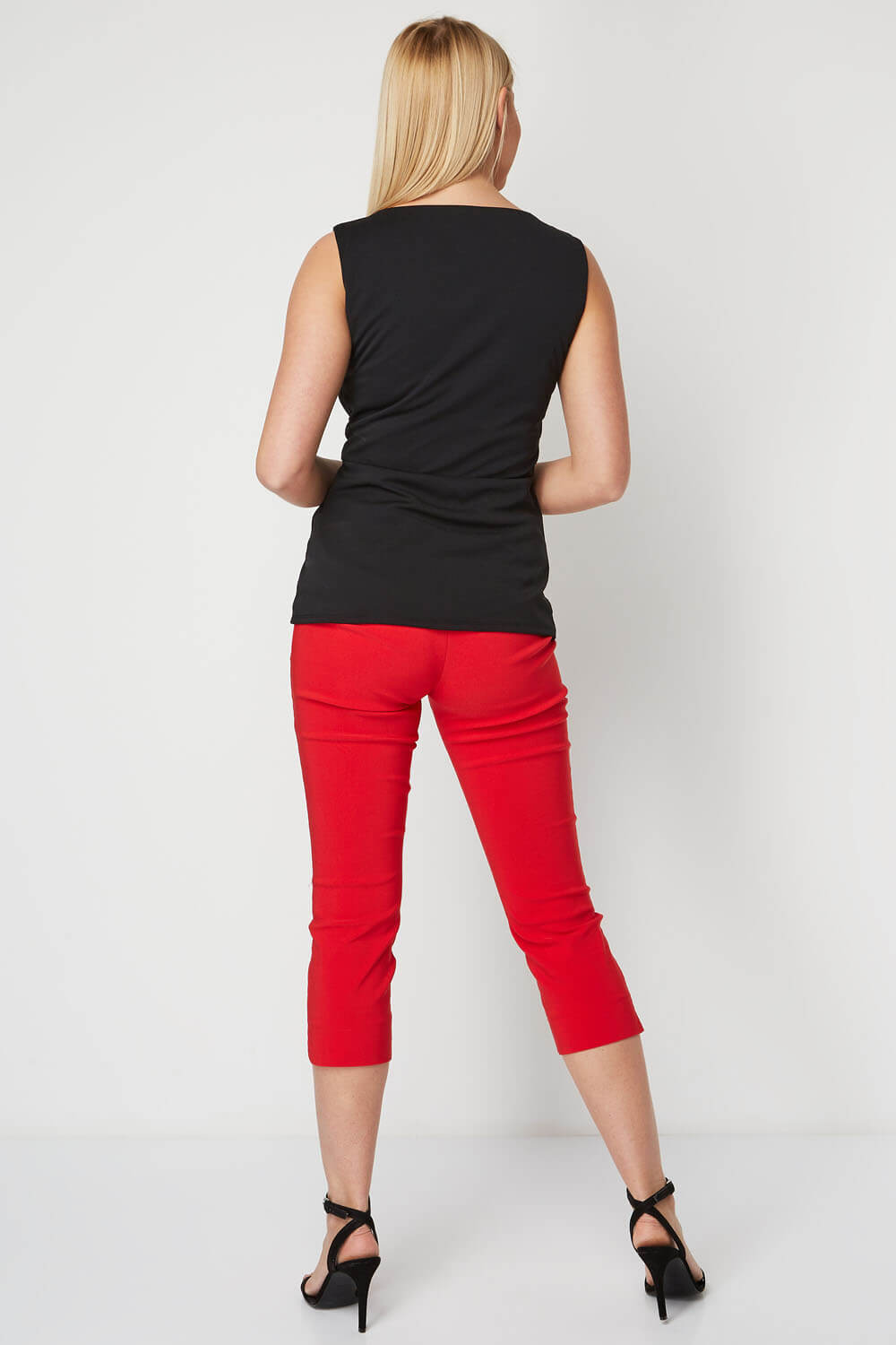 Black Sleeveless Knot Front Top , Image 3 of 8
