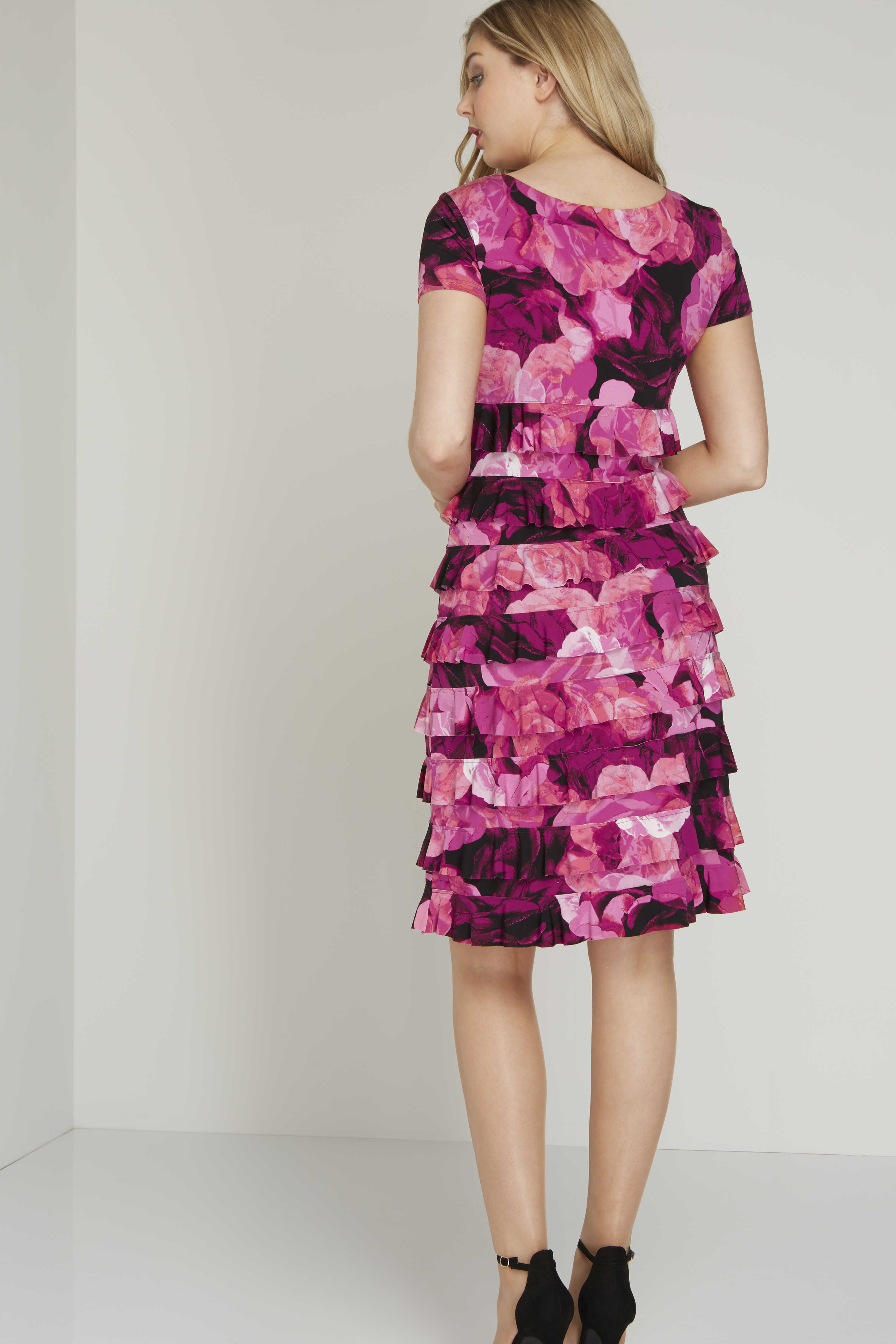 CERISE Floral Frill Dress, Image 4 of 6
