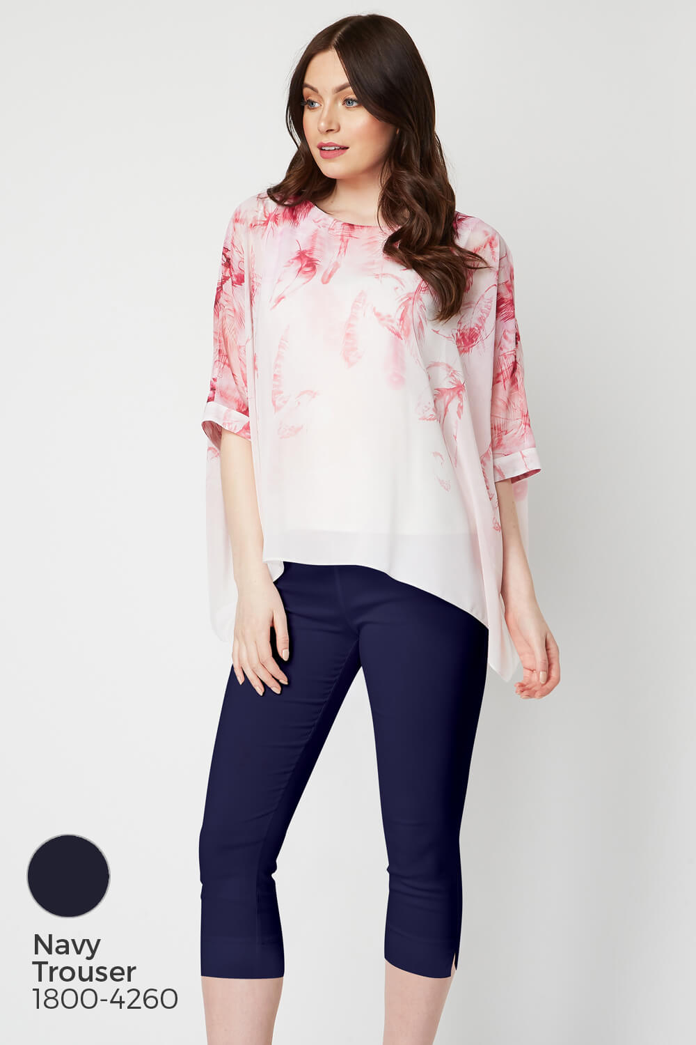 PINK Feather Border Print Overlay Top, Image 8 of 8