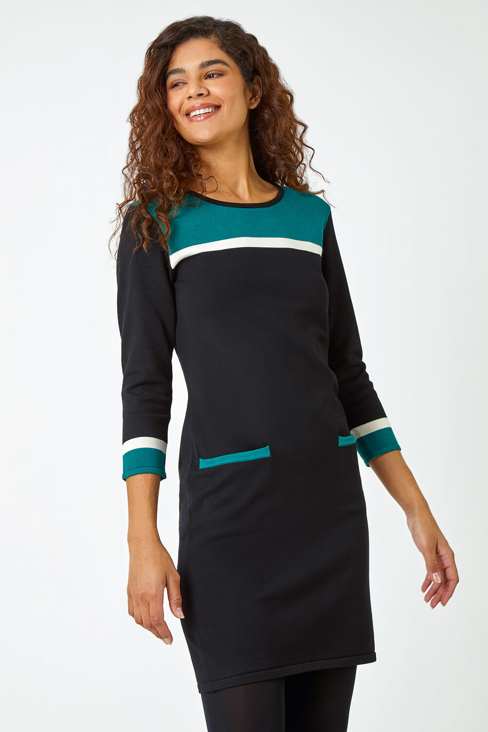 Knitted Colour Block Dress