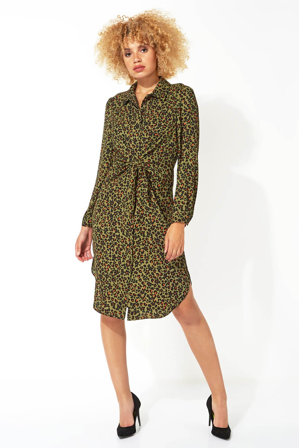 front knot shirt dress