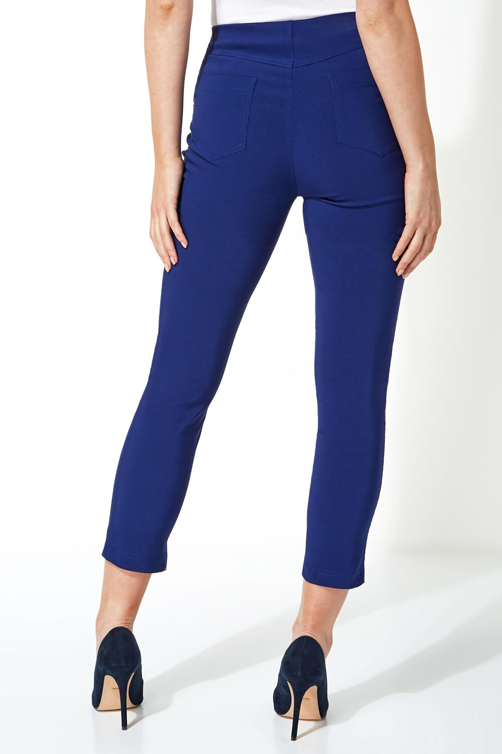 Midnight Blue 3/4 Length Stretch Trouser, Image 2 of 5