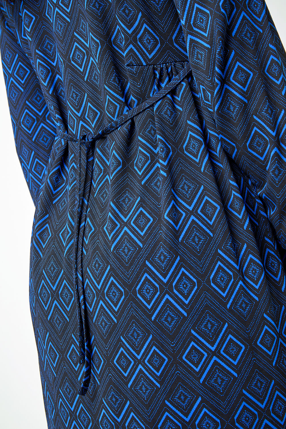 Royal Blue Petite Aztec Print Stretch Dress, Image 5 of 5