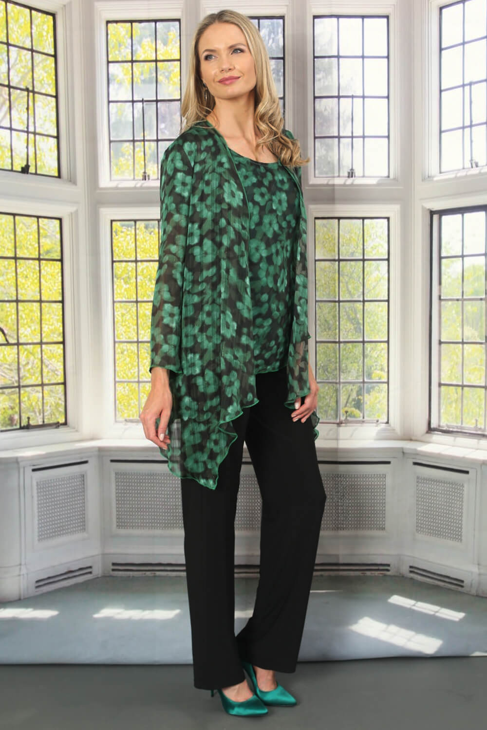 Emerald Julianna Floral Print Vest Top, Image 2 of 5