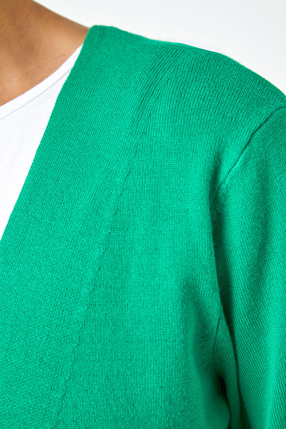 Green Petite Plain Stretch Cardigan, Image 5 of 5