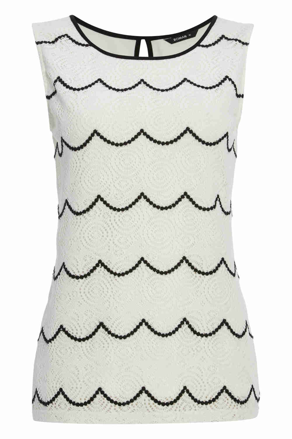 Pop Embroidered Scallop Top