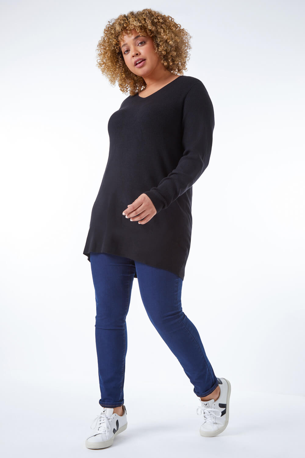 Curve Wide Sleeve Knitted Jumper