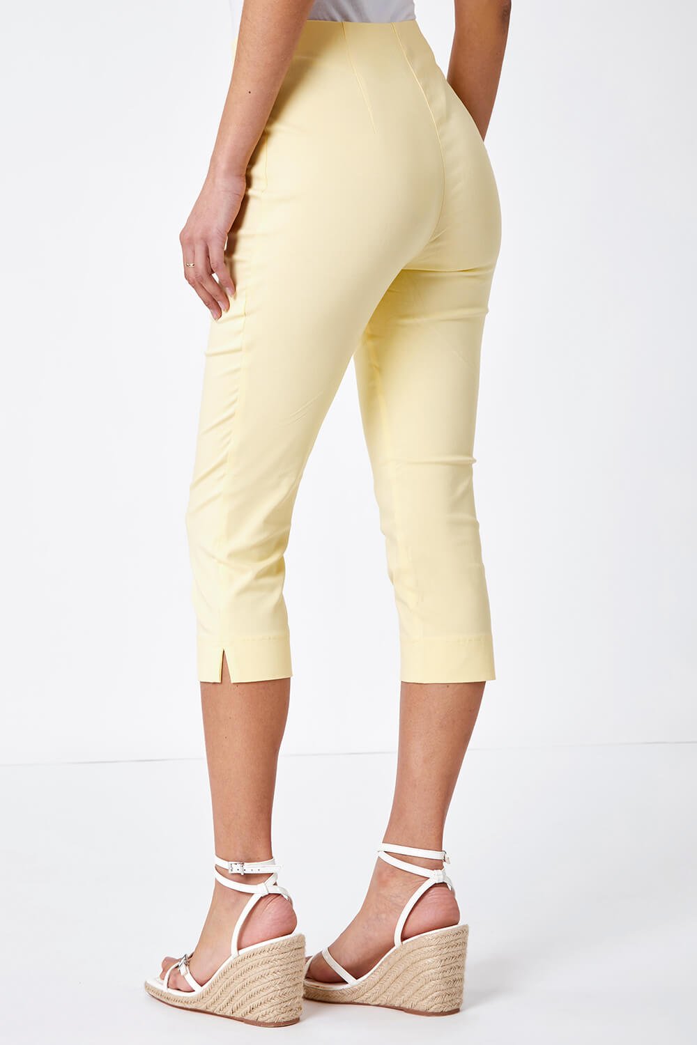 Lemon  Cropped Stretch Trouser, Image 3 of 6