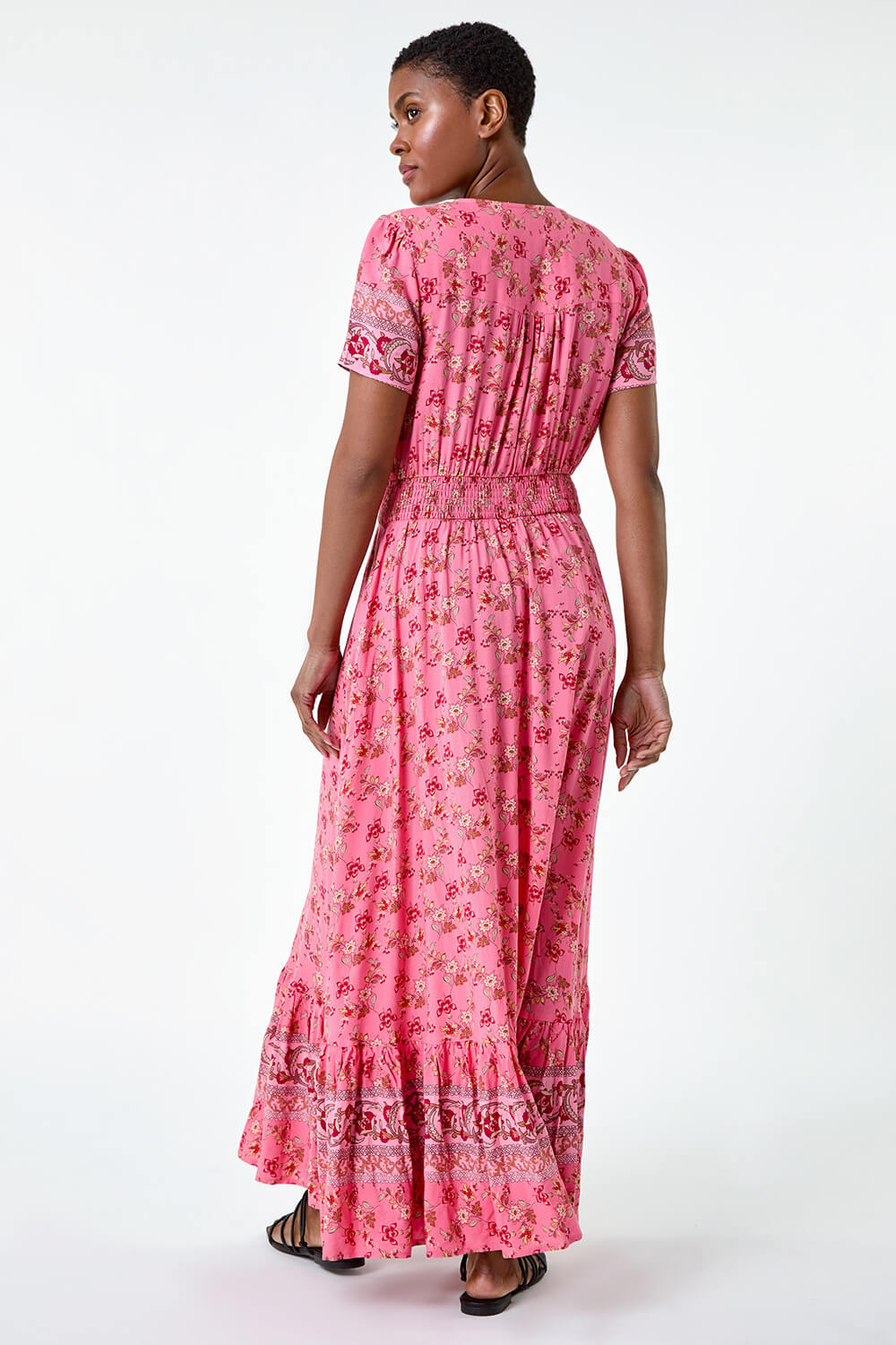 Plus Ditsy Floral Button Front Dress