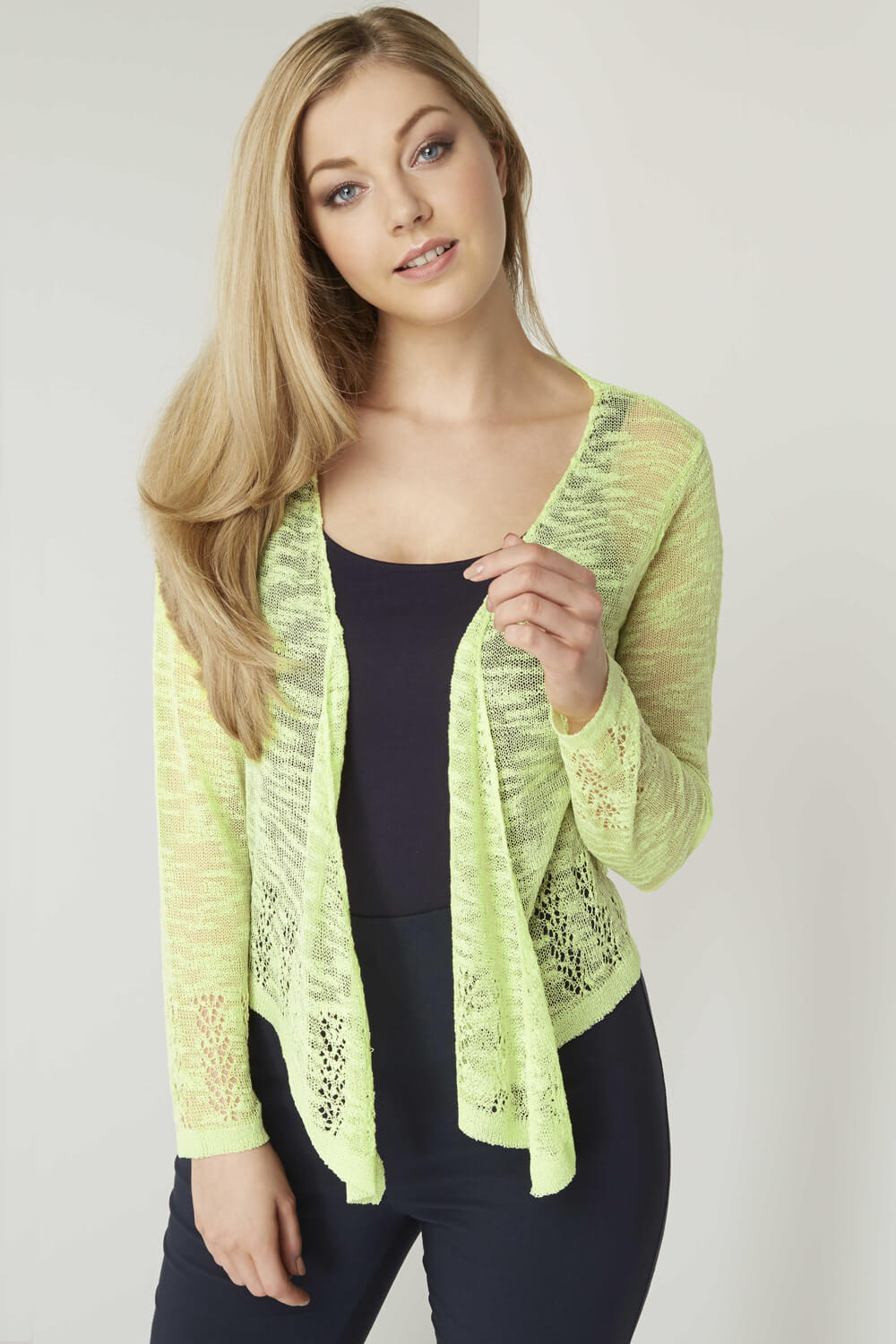 Lime Tie Front Shrug, Image 2 of 4