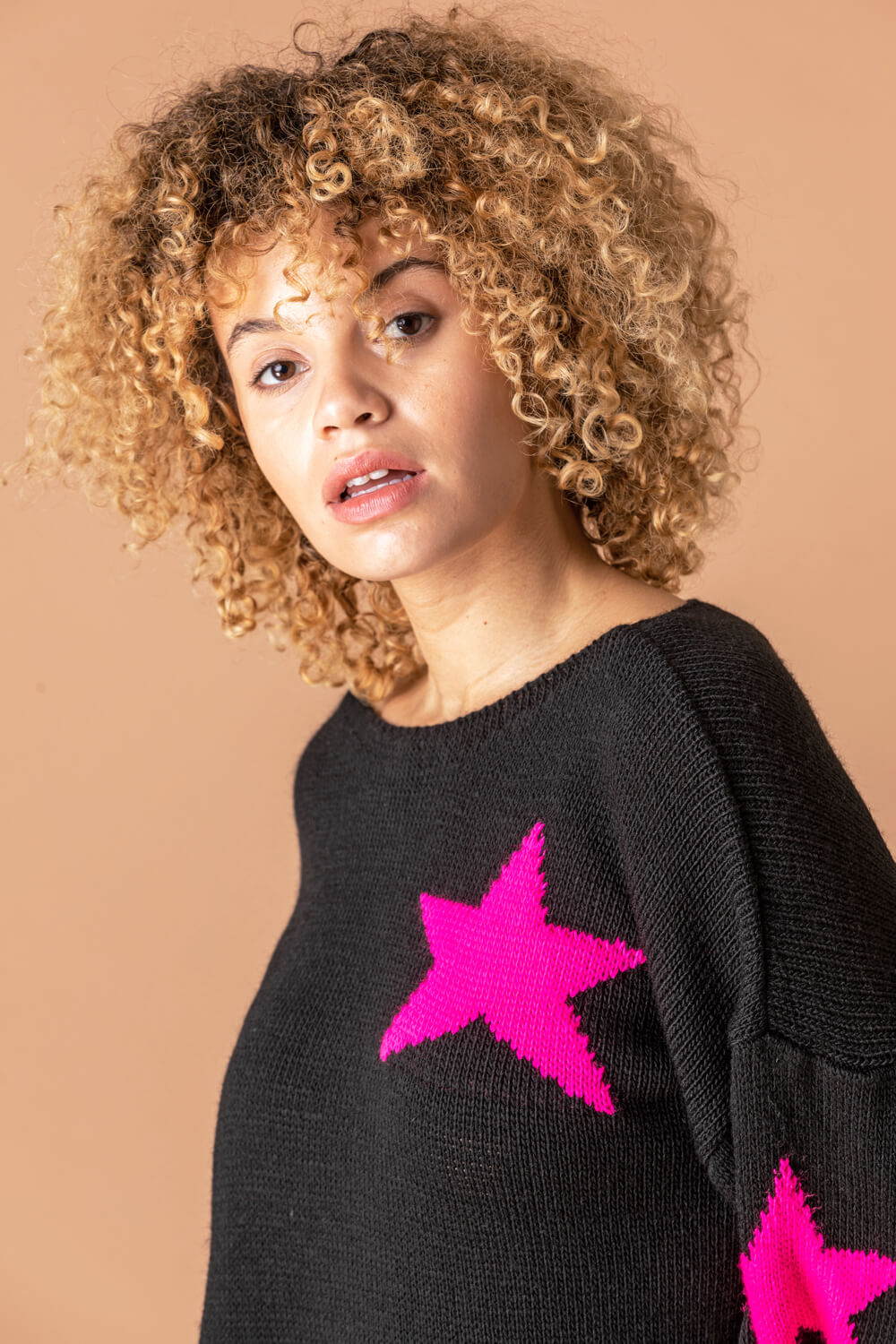  One Size Knitted Star Lounge Jumper, Image 5 of 5