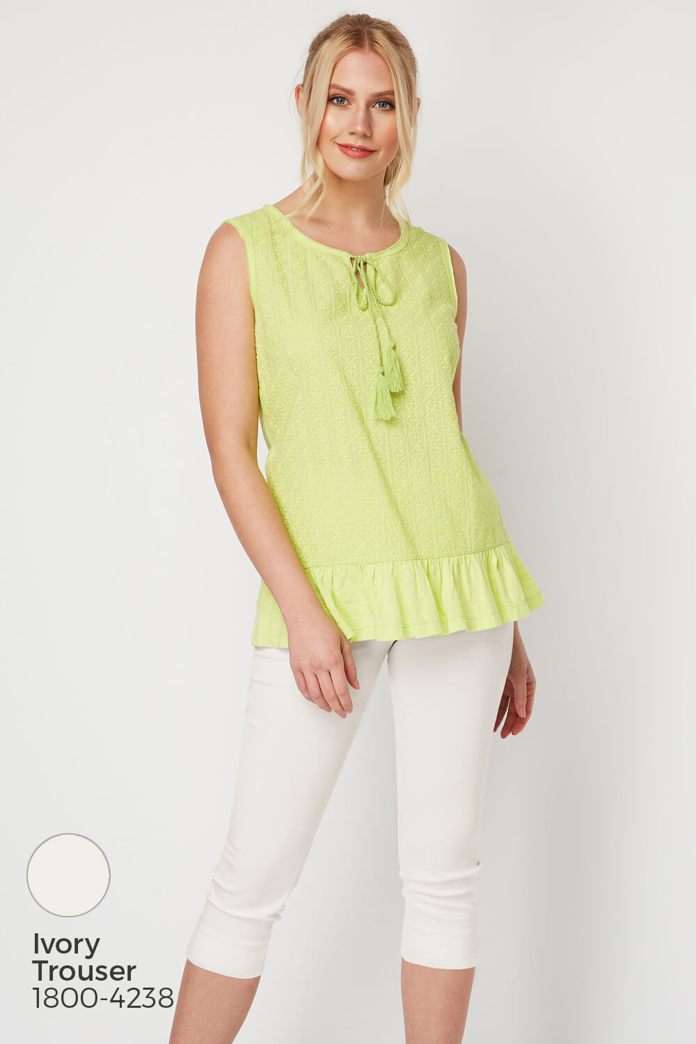 Lime Frill Hem Textured Top, Image 8 of 8