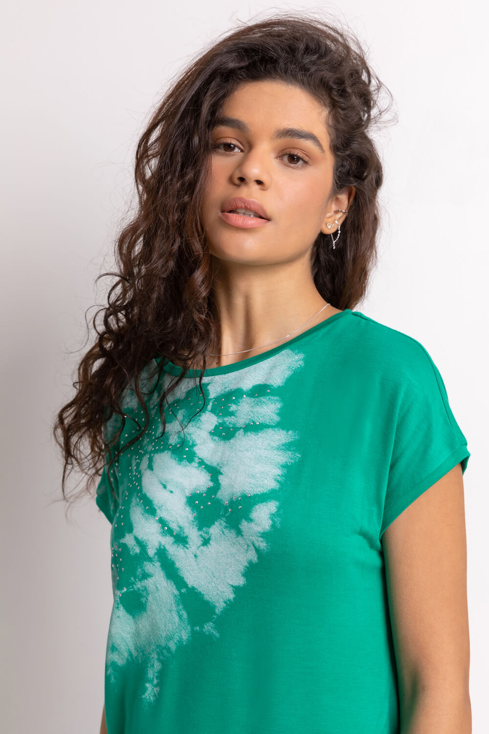 Jade Embellished Tie Dye Print T-Shirt, Image 4 of 4