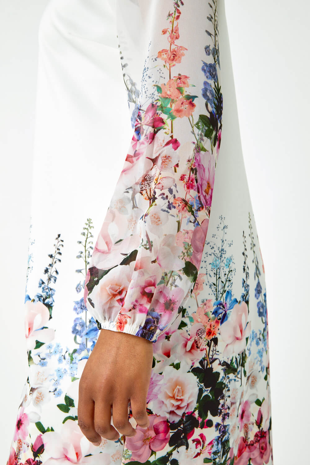 Ivory  Petite Premium Stretch Floral Shift Dress, Image 5 of 5