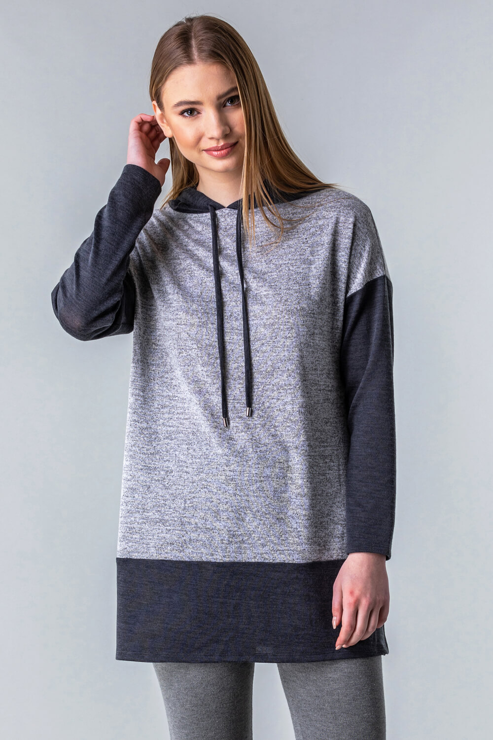 Two Tone Lounge Hooded Top