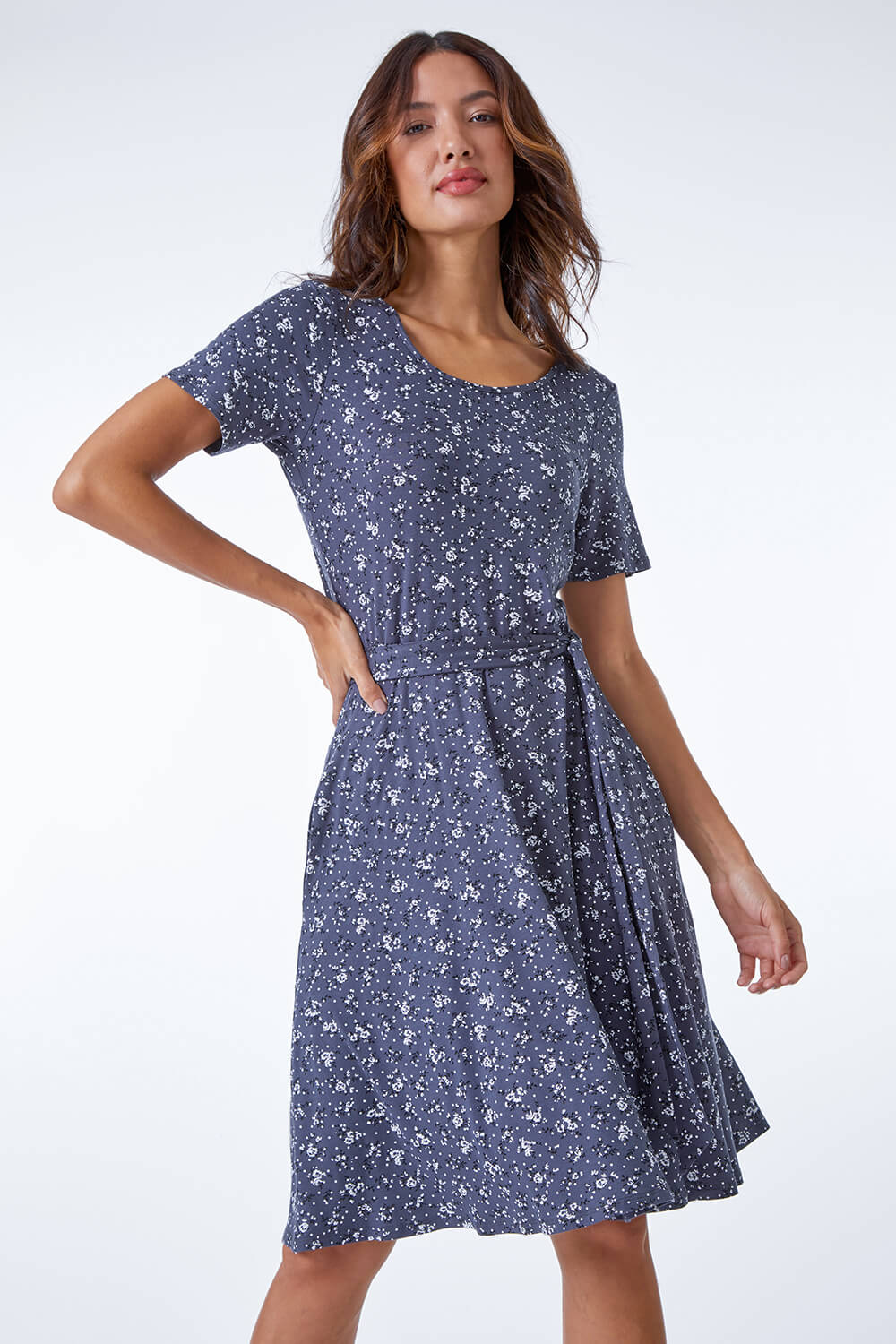 Ditsy Floral Fit & Flare Dress