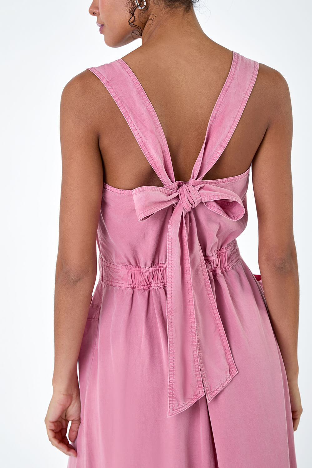 PINK Dyed Strappy Pocket Dress, Image 5 of 5
