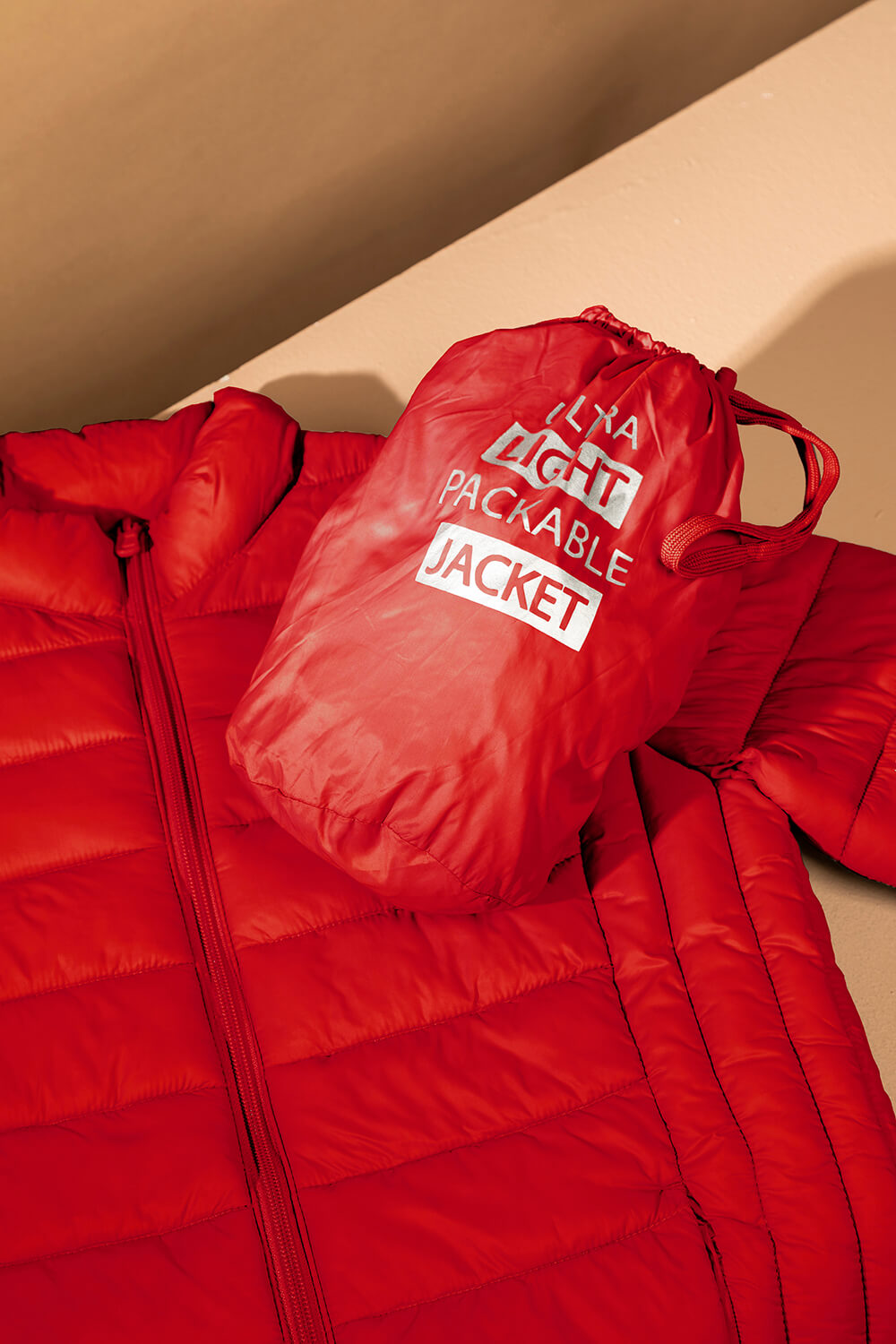 Red Lightweight Padded Coat, Image 6 of 7