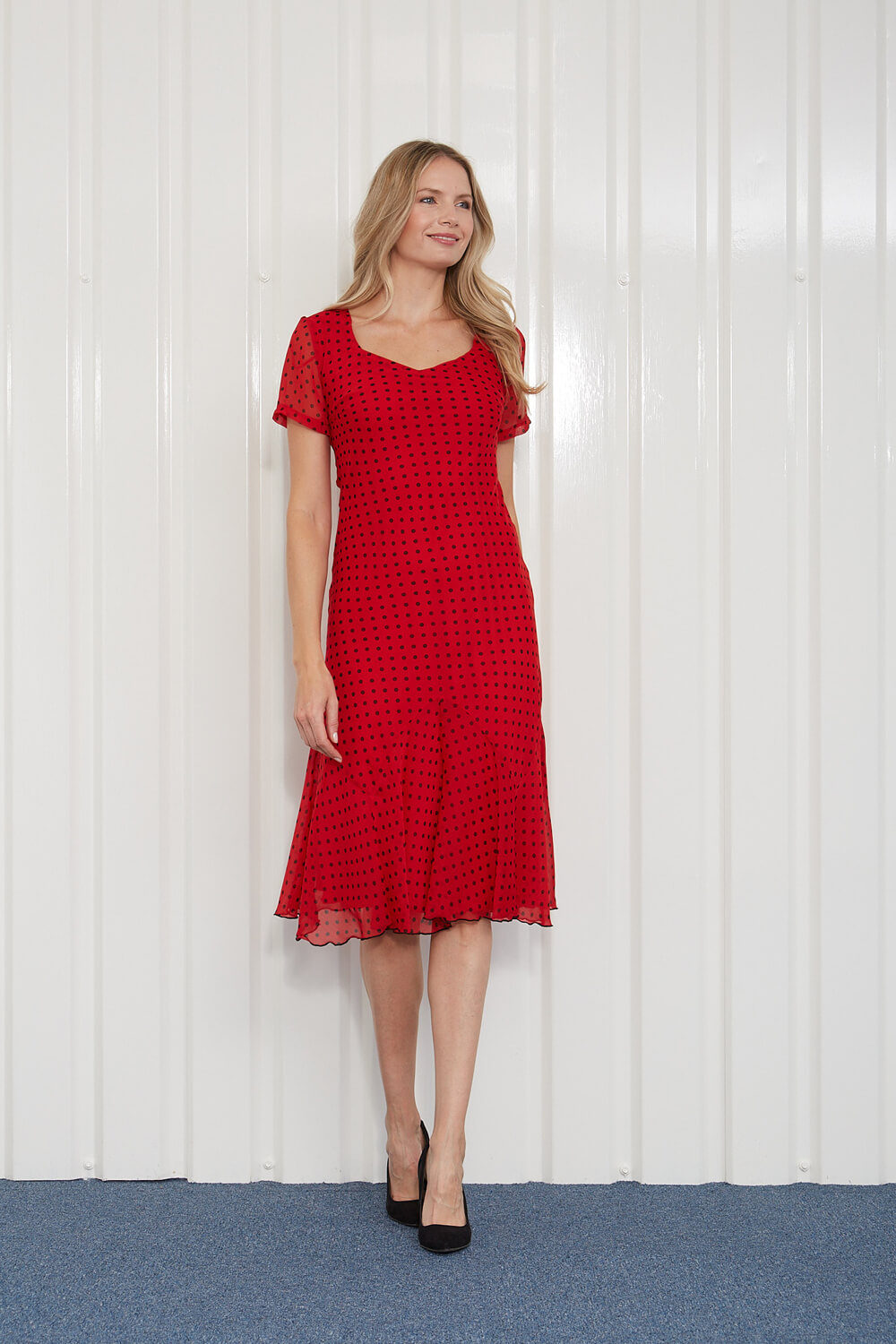 Scarlet Julianna Spot Print Chiffon Dress, Image 3 of 4