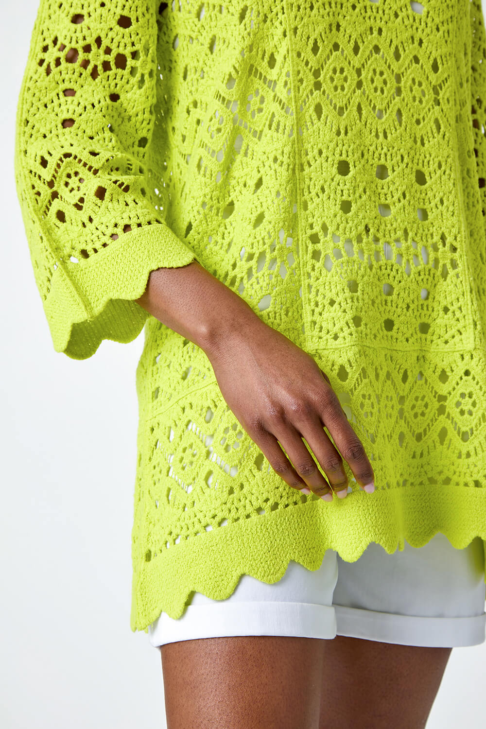 Lime Cotton Crochet Tunic Top, Image 5 of 5