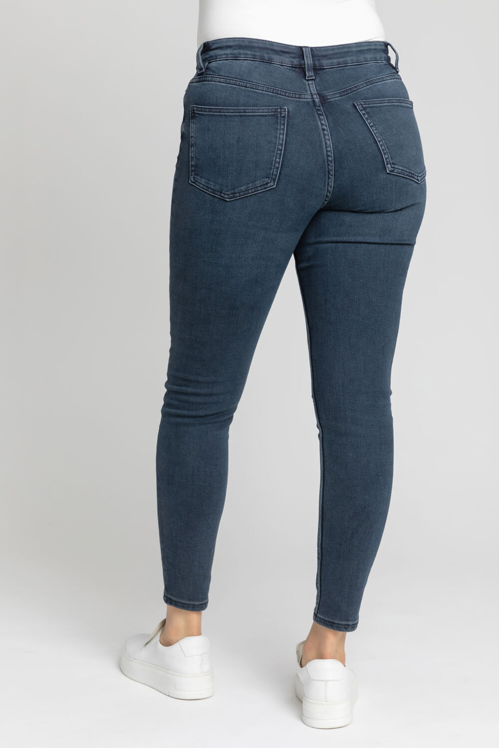 Midnight Blue 29" Stretch Skinny Jeans, Image 3 of 4
