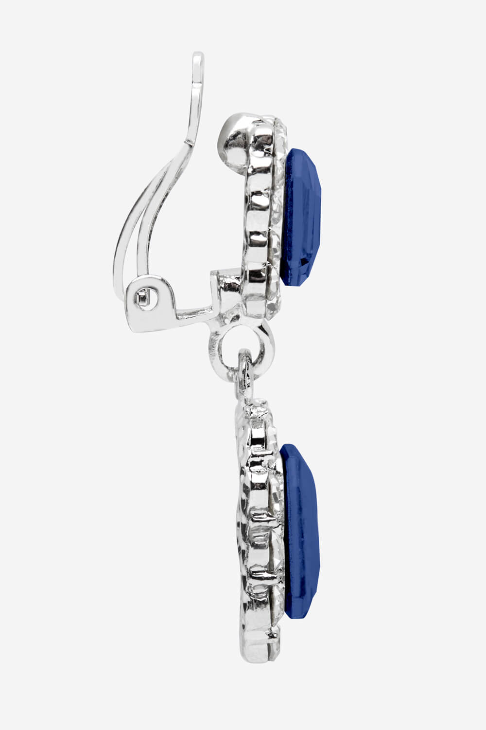Blue Clip On Drop Earrings, Image 5 of 5