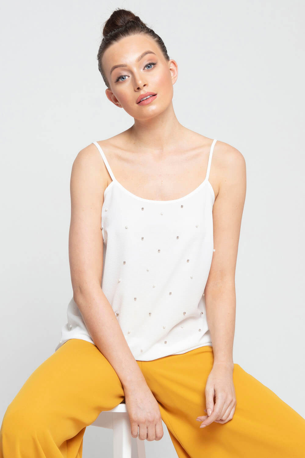 Pearl Embellished Camisole Top