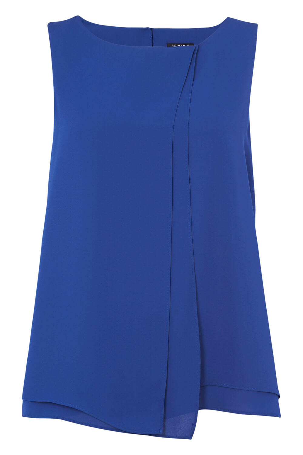 Royal Blue Double Layer Chiffon Top, Image 4 of 8