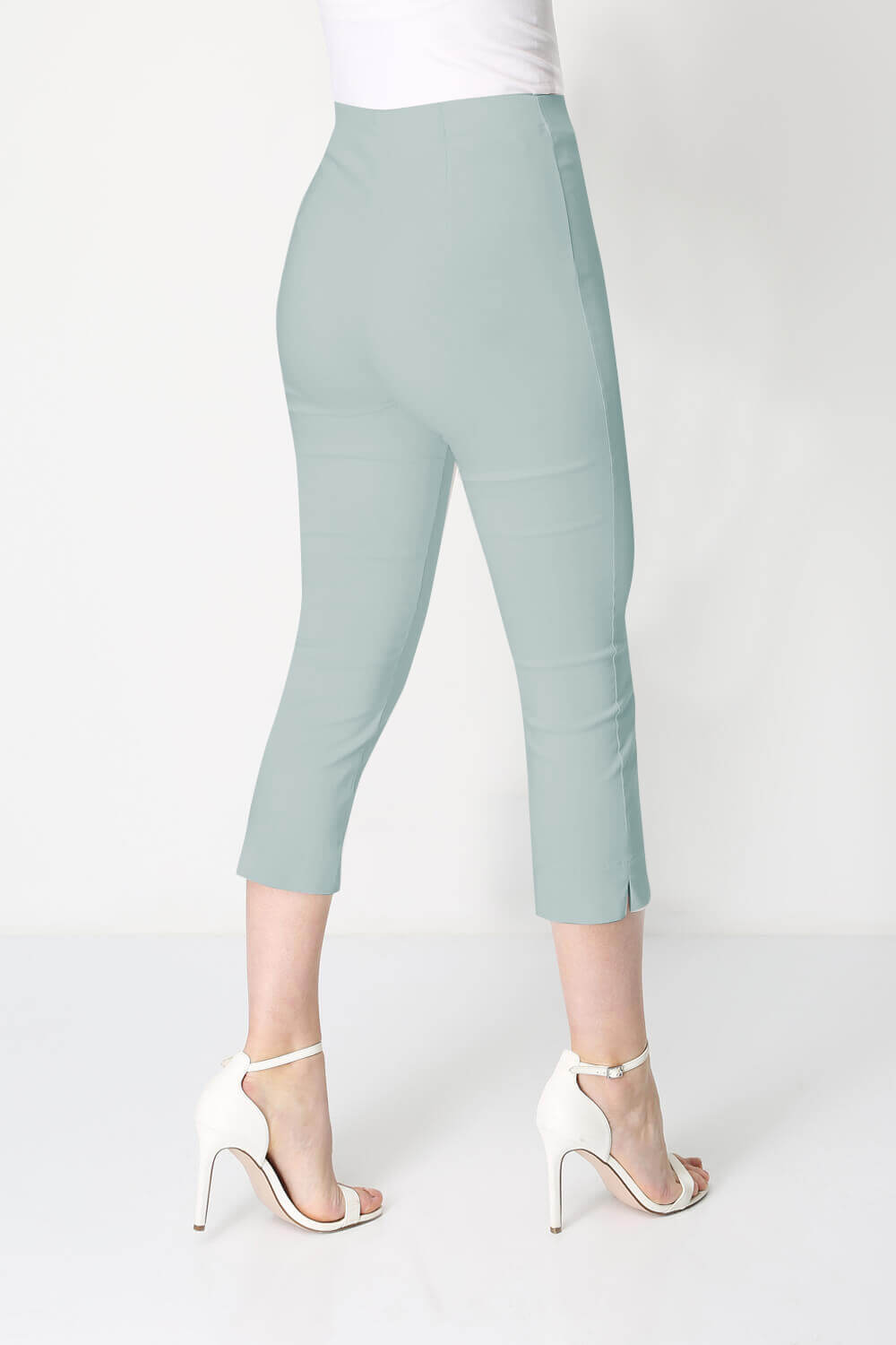 Steel Blue Cropped Stretch Trouser, Image 2 of 7