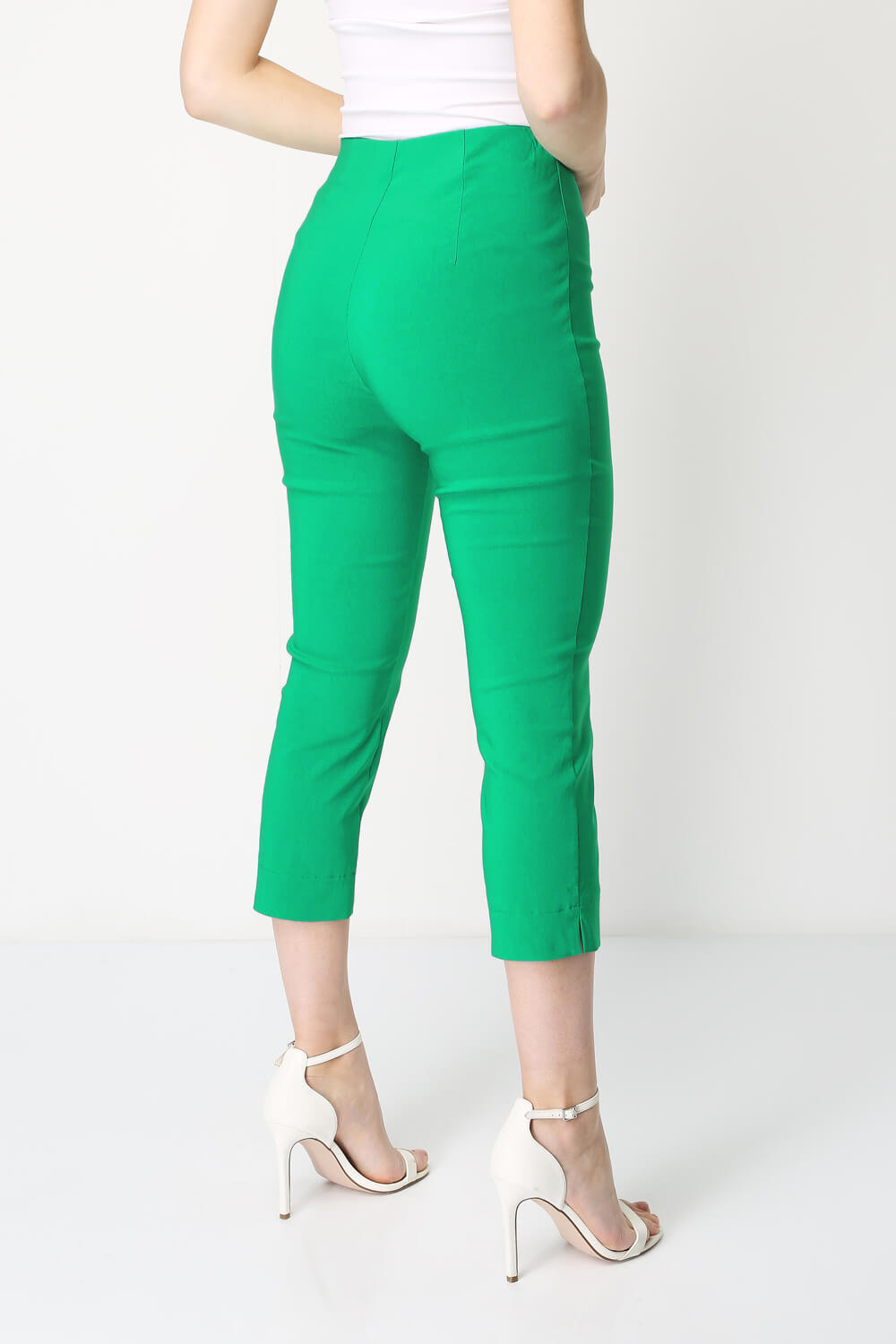 Green Cropped Stretch Trouser, Image 2 of 5