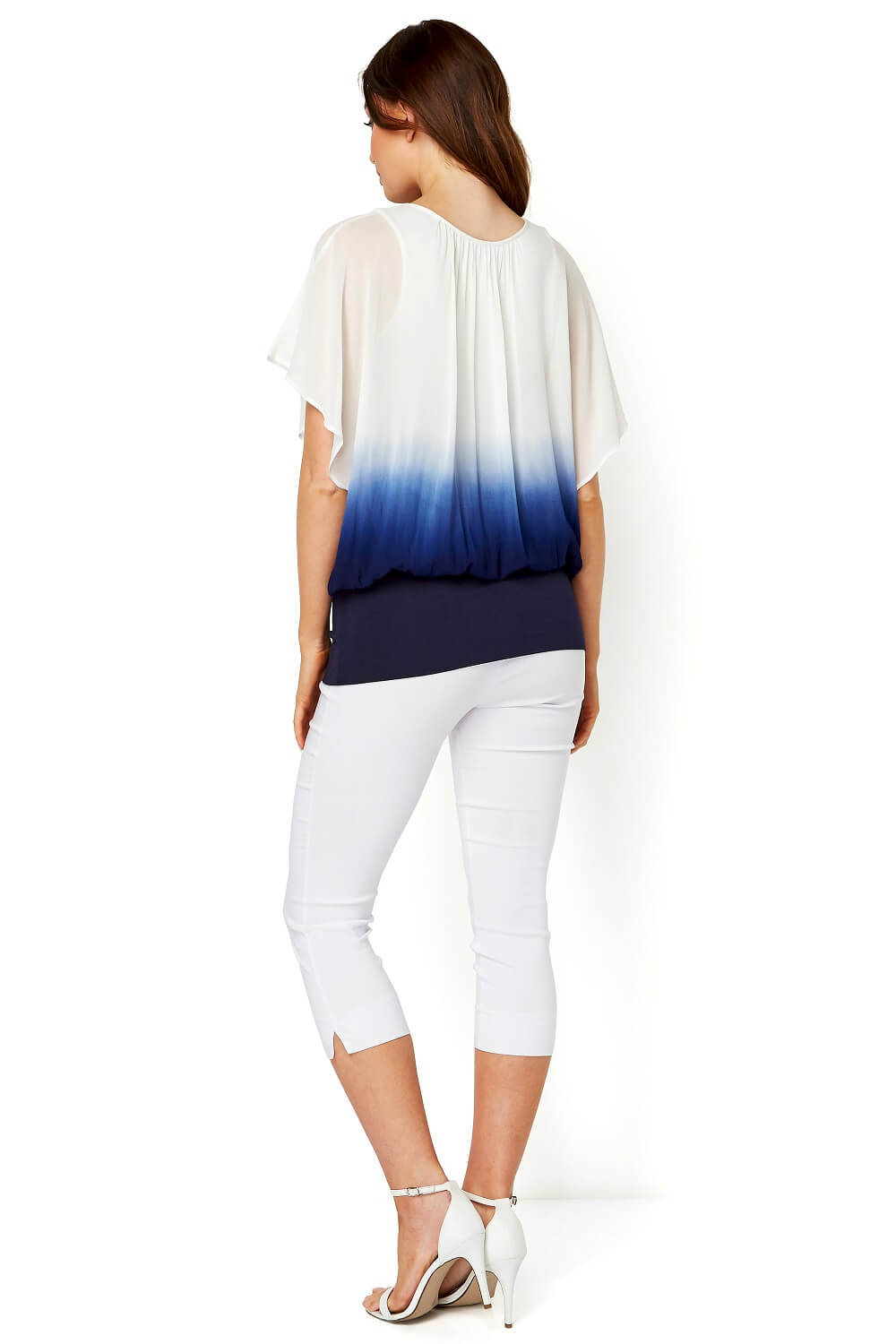 Navy  Ombre Batwing Top, Image 3 of 8