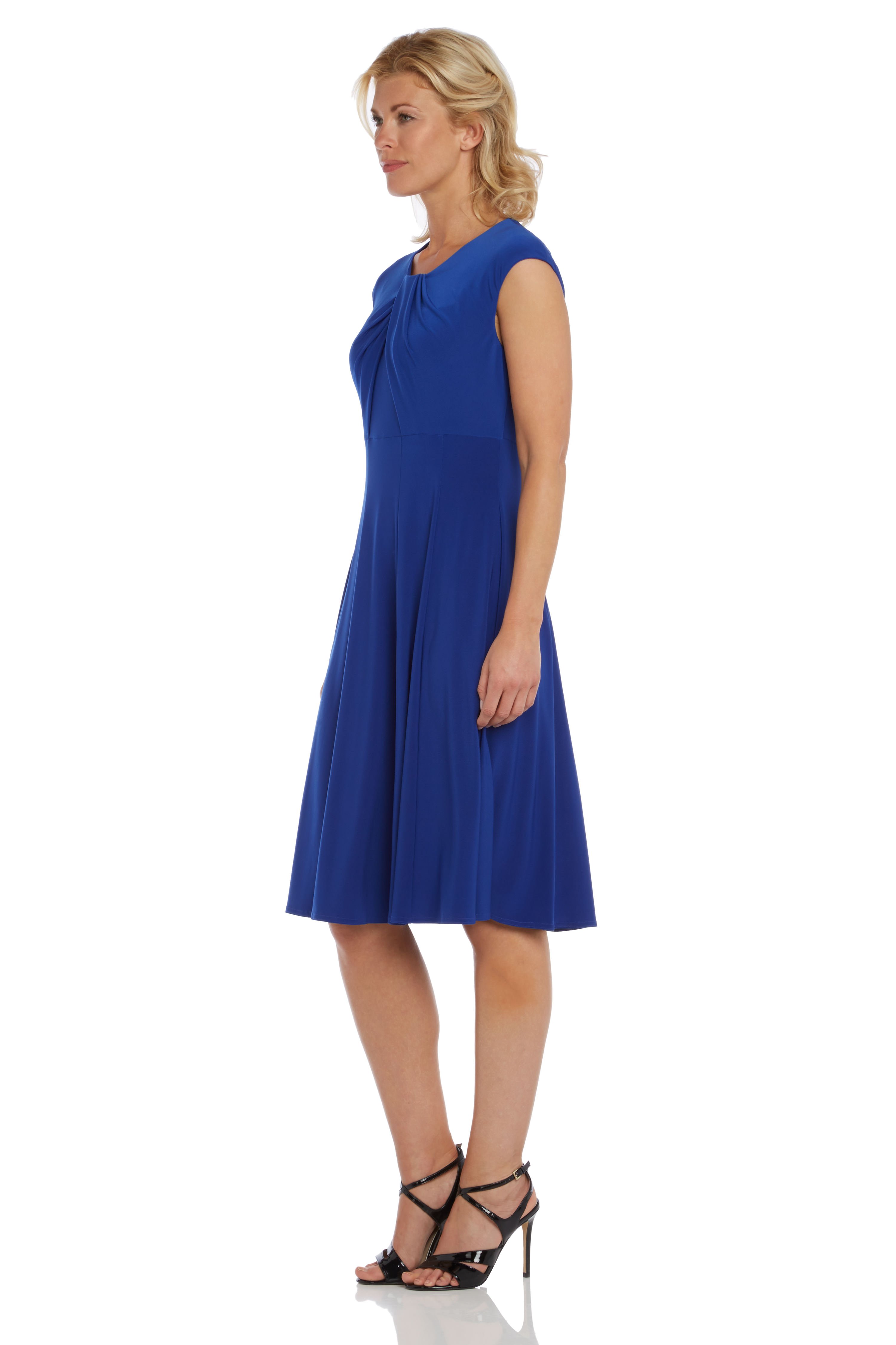 Front Cross Jersey Dress In Royal Blue Roman Originals Uk