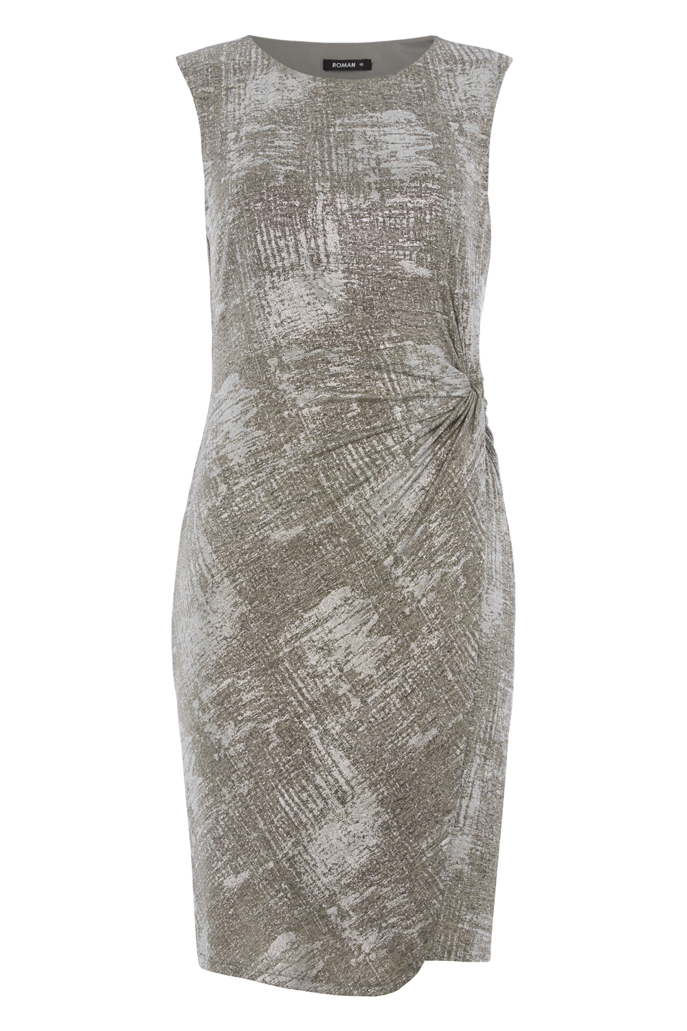 Metallic Foil Dress in Silver - Roman Originals UK