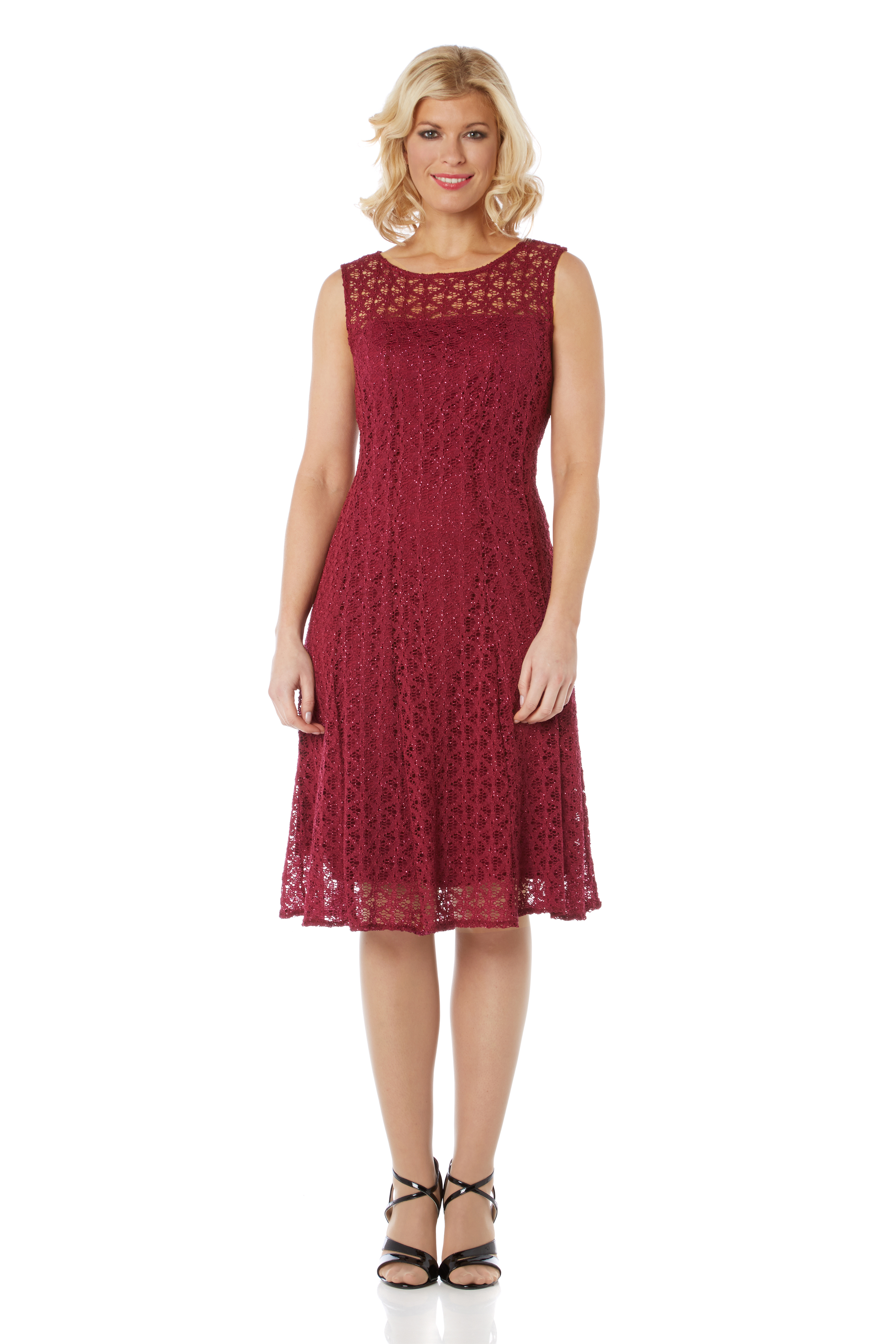 Port Lace Fit Flare Dress, Image 2 of 7