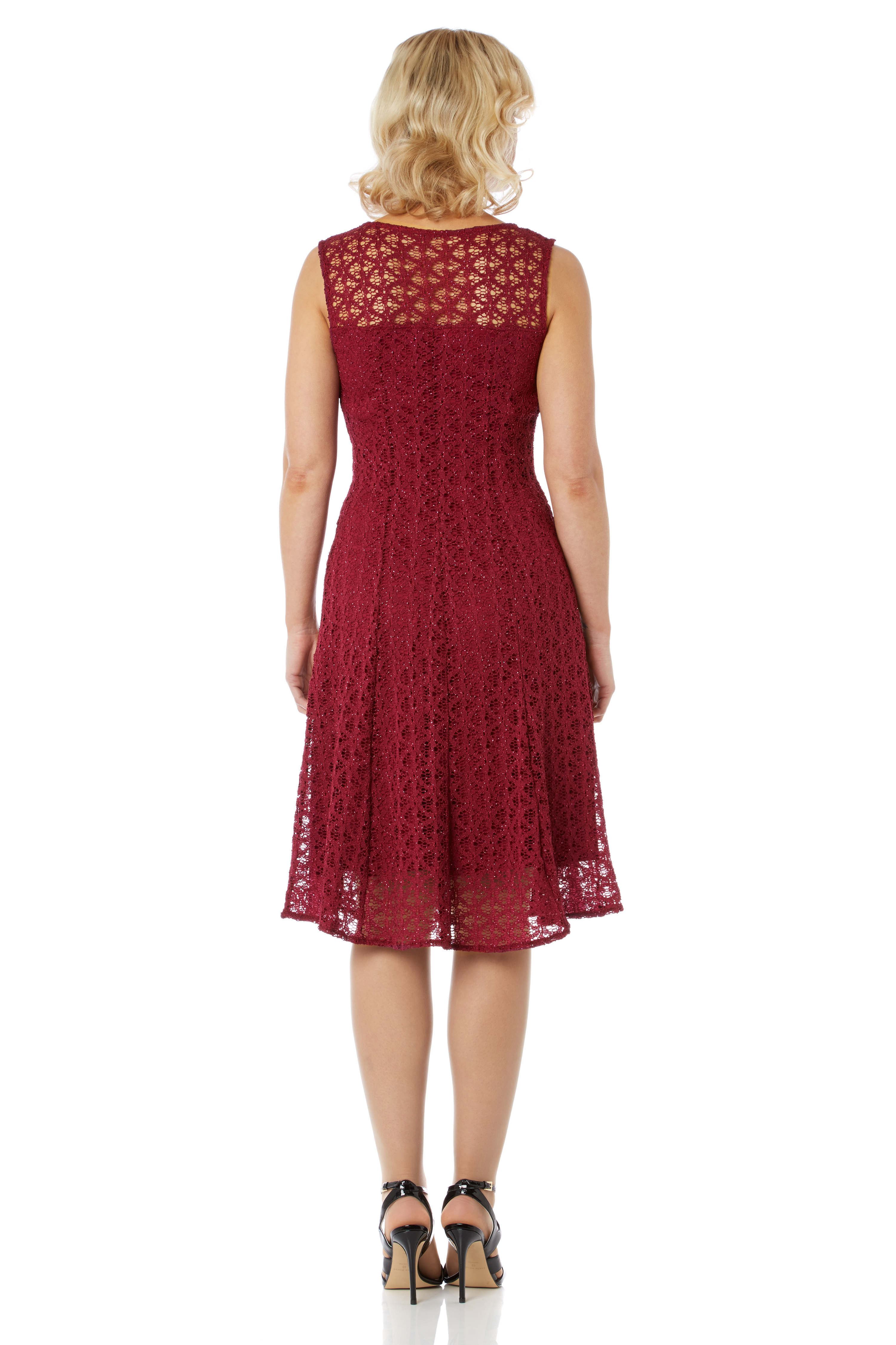 Port Lace Fit Flare Dress, Image 3 of 7