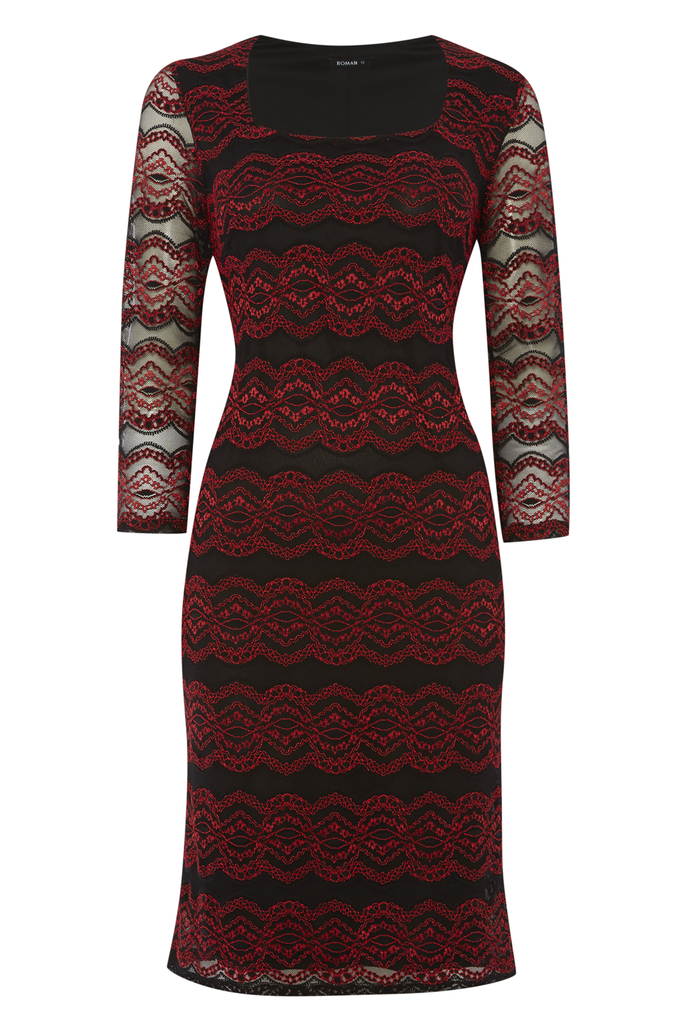 roman red lace dress