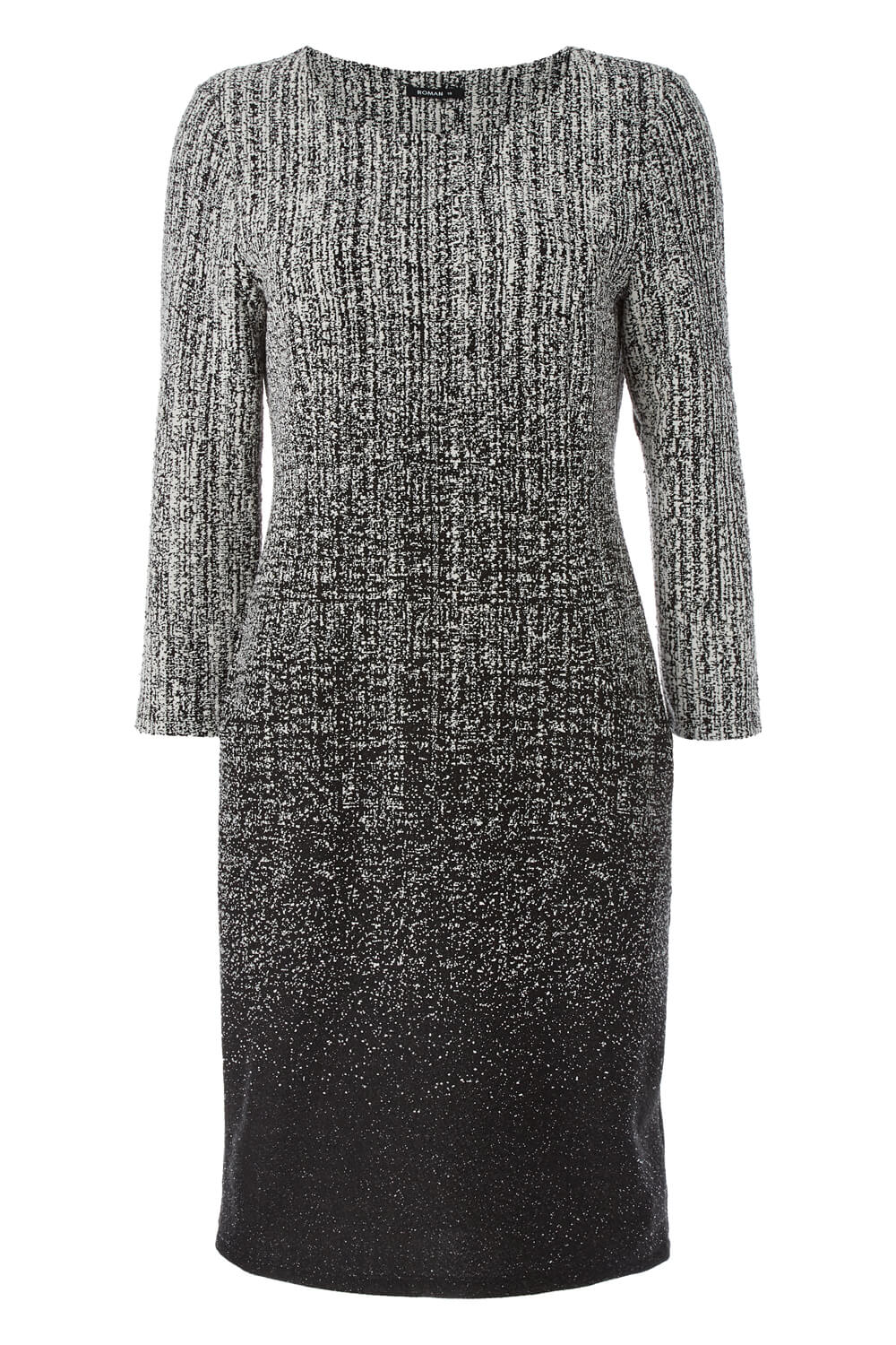 Black Ombre Textured Shift Dress, Image 4 of 4