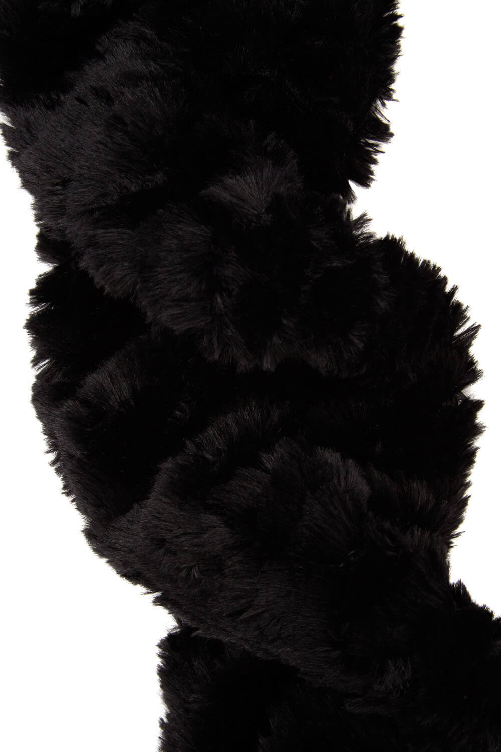 Black Faux Fur Twisted Scarf, Image 5 of 5