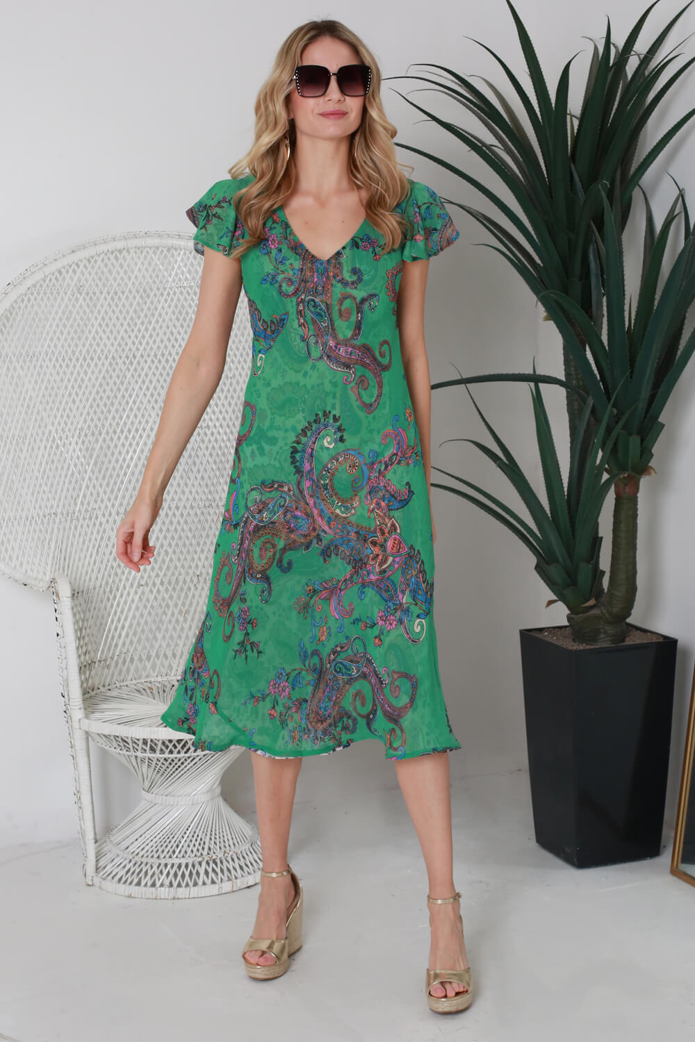 Emerald Julianna Printed Reversible Dress, Image 2 of 5