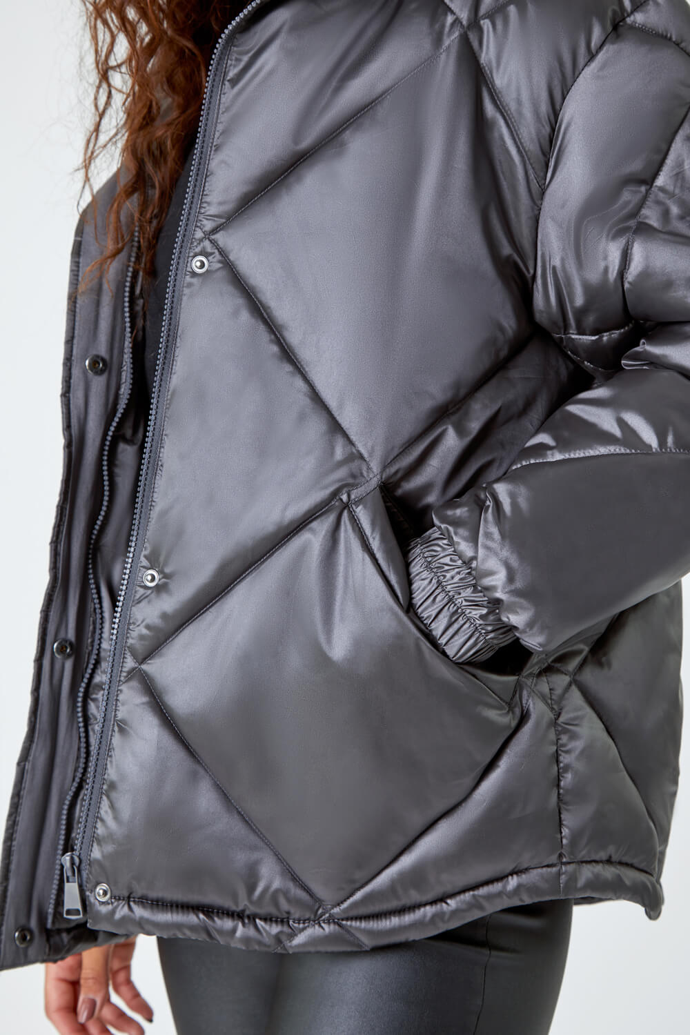 Ash Diamond Quilted Puffer Coat, Image 5 of 5