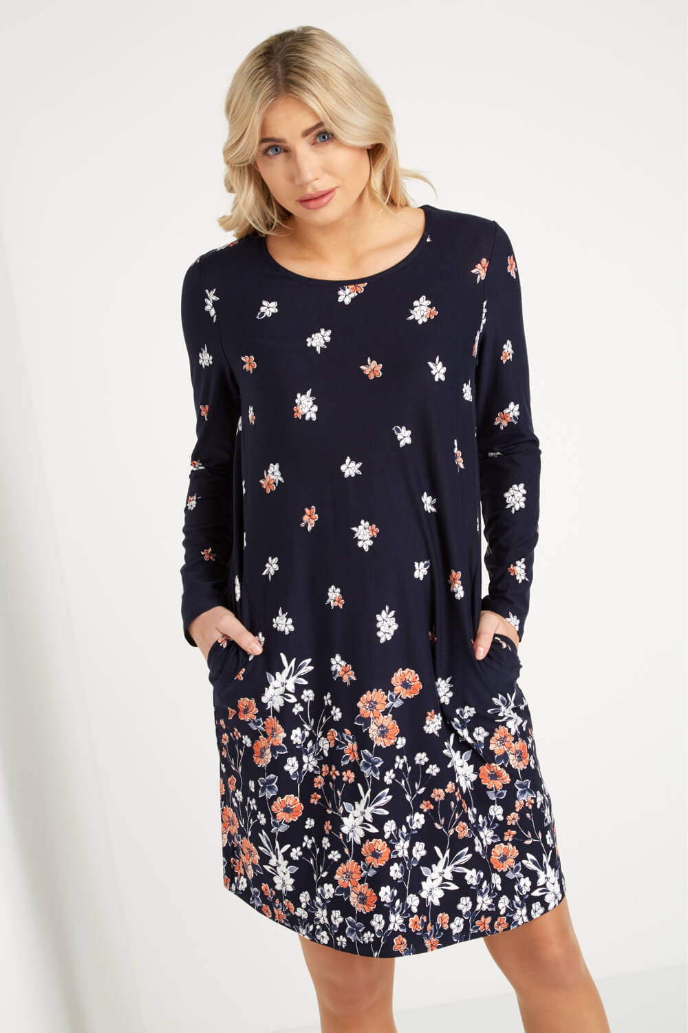 Floral Border Print Dress