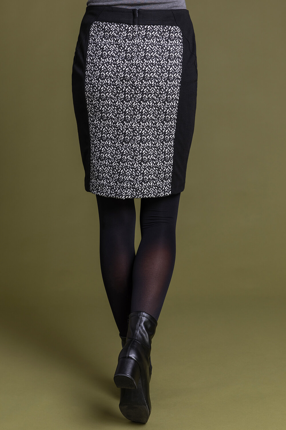 Black Contrast Panel Mini Skirt , Image 3 of 4