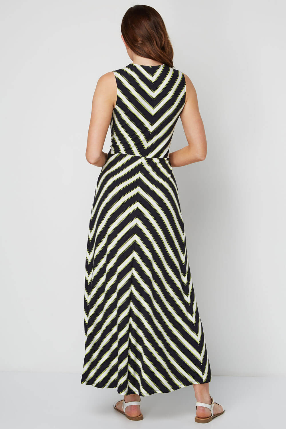 Lime Chevron Stripe Maxi Dress, Image 2 of 4