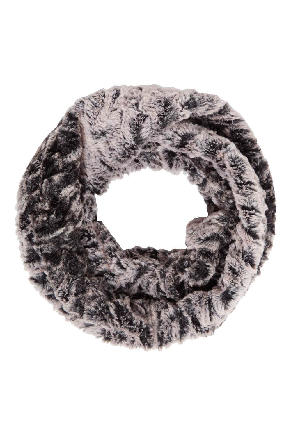 Faux Fur Snood Scarf in Light Grey main image 1