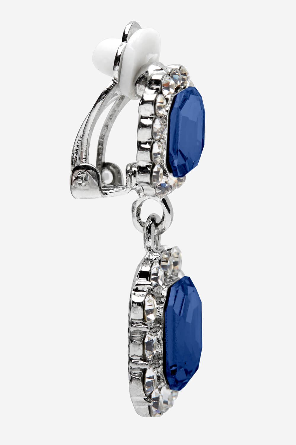 Blue Clip On Drop Earrings, Image 4 of 5