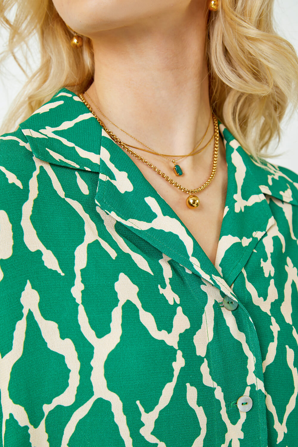 Green Relaxed Graphic Print Shirt, Image 5 of 5