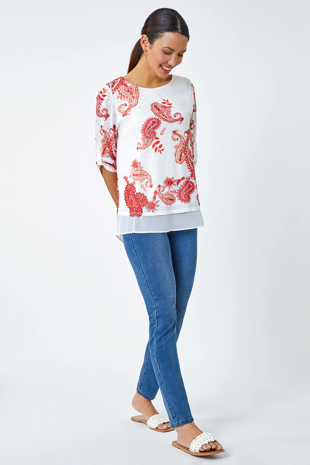 Paisley Print Double Layer Top