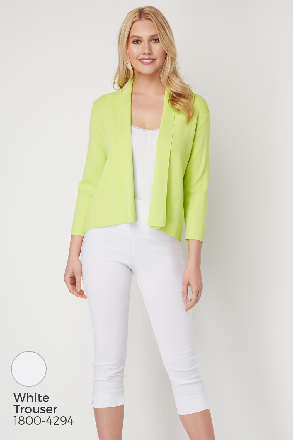 Lime Cropped Knitted Shrug, Image 7 of 7