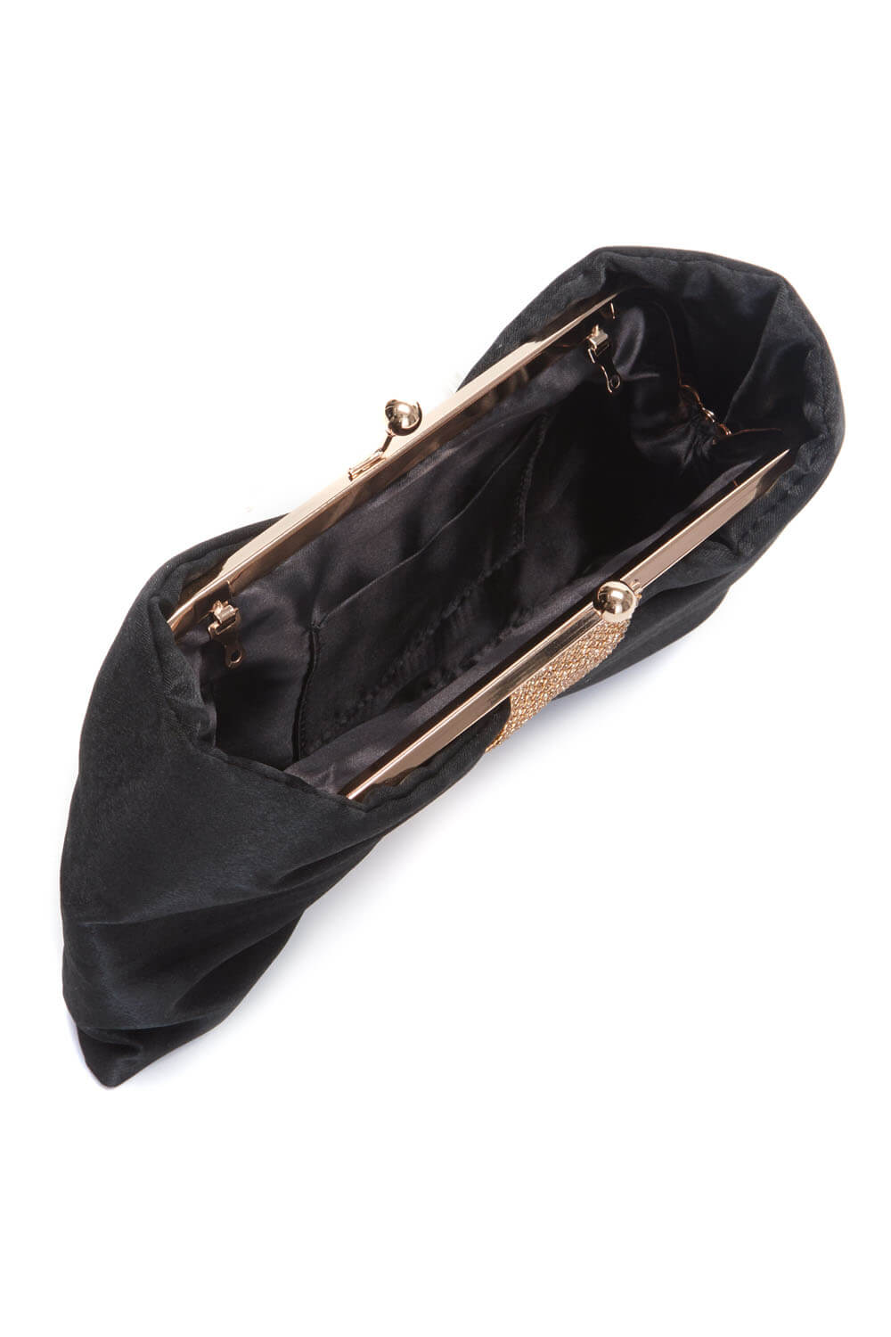 Black Diamante Embellished Bow Clutch Bag, Image 2 of 4