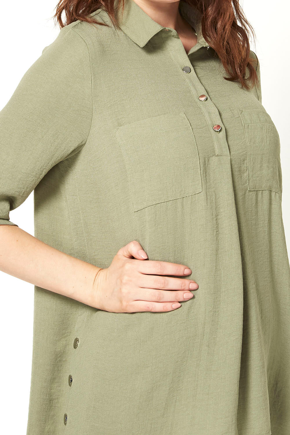 KHAKI Button and Pocket Detail Shirt, Image 4 of 5